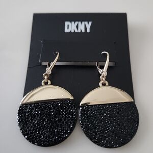 DKNY Black and Gold Earrings